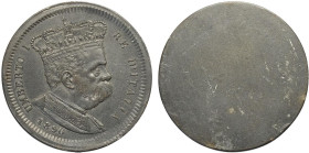 Regno d'Italia, Umberto I Colonia Eritrea (1890-1896), Tallero da 5 Lire 1890 progetto in stagno uniface, RRRRR Pag-137, St 42,5 mm, 19,07 g, progetto...