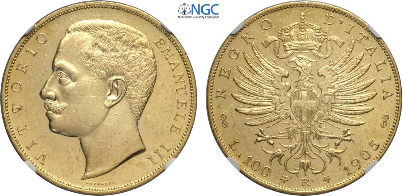 Regno d'Italia, Vittorio Emanuele III (1900-1943), 100 Lire 1905, coniati 1012 e...