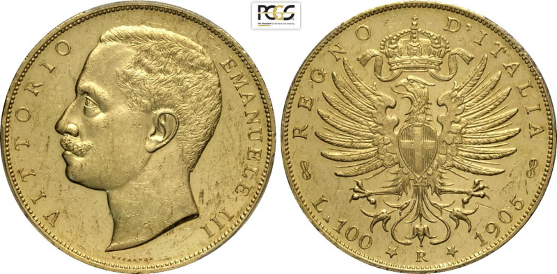 Regno d'Italia, Vittorio Emanuele III (1900-1943), 100 Lire 1905, coniati 1012 e...