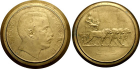 Regno d'Italia, Vittorio Emanuele III (1900-1943), 100 Lire 1906 Prova in metallo dorato su due lamine, Pag-142, RRR 42,5 e 41 mm, 16,62 e 10,3 g, FDC