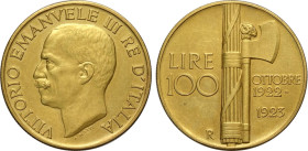 Regno d'Italia, Vittorio Emanuele III (1900-1943), 100 Lire 1923, Rara Au 35 mm, 32,18 g, BB-SPL