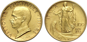 Regno d'Italia, Vittorio Emanuele III (1900-1943), 100 Lire 1931-X, Rara Au 23,5 mm, 8,8 g, SPL+