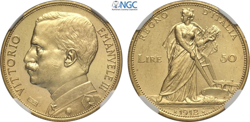 Regno d'Italia, Vittorio Emanuele III (1900-1943), 50 Lire 1912, Rara Au 28 mm, ...