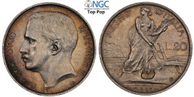 Regno d'Italia, Vittorio Emanuele III (1900-1943), 20 Lire 1907 Prova in argento, Pag-182 RRRR Ag 21 mm, 3,5 g, prova di grande rarità non abbiamo cen...