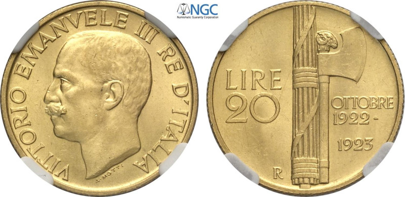 Regno d'Italia, Vittorio Emanuele III (1900-1943), 20 Lire 1923, Rara Au 21 mm, ...