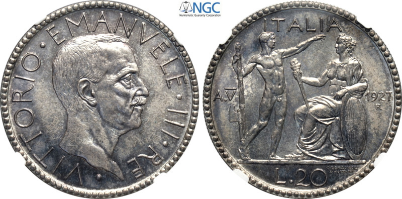 Regno d'Italia, Vittorio Emanuele III (1900-1943), 20 Lire 1927-V, tiratura: 100...