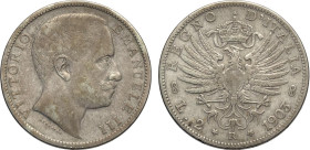 Regno d'Italia, Vittorio Emanuele III (1900-1943), 2 Lire 1903, RRR Ag 27 mm, 9,91 g, BB