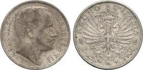 Regno d'Italia, Vittorio Emanuele III (1900-1943), 2 Lire 1904, RR Ag 27 mm, 9,9 g, BB-SPL