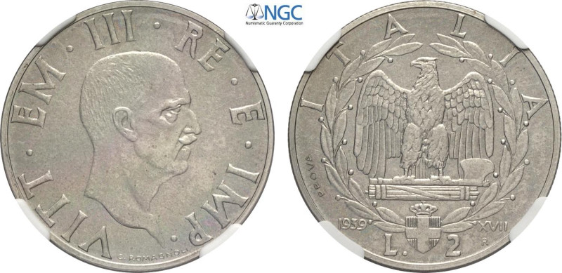 Regno d'Italia, Vittorio Emanuele III (1900-1943), 2 Lire 1939-XVIII Prova, RRRR...