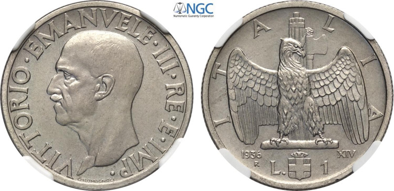 Regno d'Italia, Vittorio Emanuele III (1900-1943), Lira 1936, Rara Ni 26,5 mm, 8...