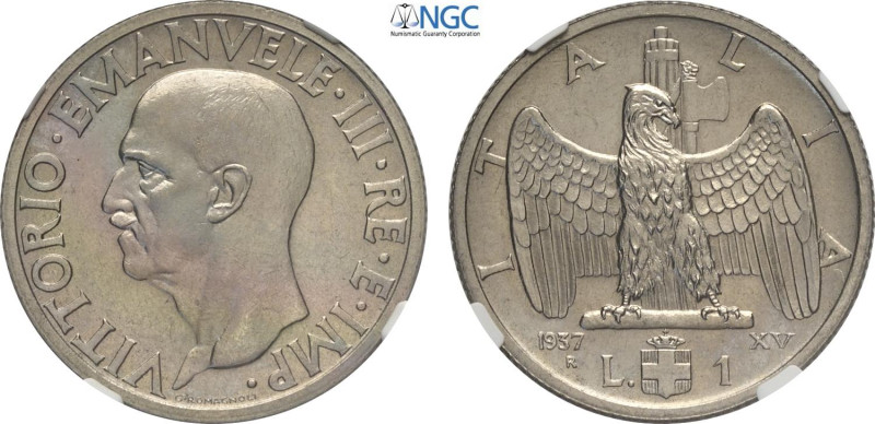 Regno d'Italia, Vittorio Emanuele III (1900-1943), Lira 1937, Tiratura: 50, RRR ...