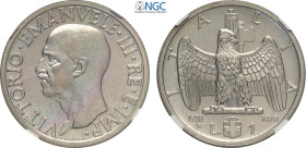 Regno d'Italia, Vittorio Emanuele III (1900-1943), Lira 1938, Tiratura: 20, RRRR Ni 26,5 mm, 8 g, in Slab NGC MS66 (only 1 coin is graded higher)