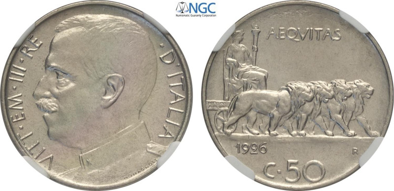 Regno d'Italia, Vittorio Emanuele III (1900-1943), 50 Centesimi 1926, Tiratura: ...