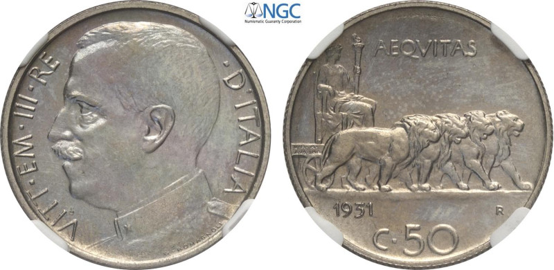 Regno d'Italia, Vittorio Emanuele III (1900-1943), 50 Centesimi 1931, Tiratura: ...