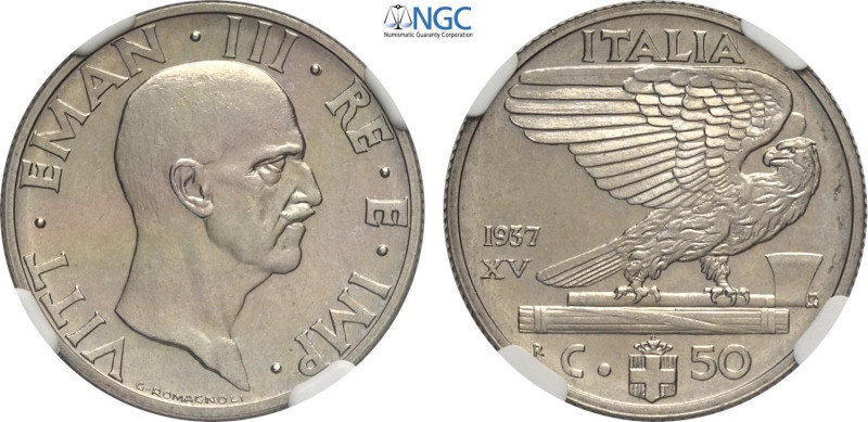 Regno d'Italia, Vittorio Emanuele III (1900-1943), 50 Centesimi 1937, Tiratura: ...