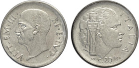 Regno d'Italia, Vittorio Emanuele III (1900-1943), 20 Centesimi 1939-XVII amagnetico, bordo largo e contorno liscio, RRRR 23,5 mm, 3,95 g, questa vari...