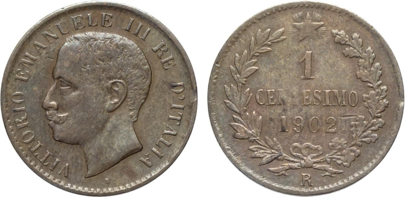 Regno d'Italia, Vittorio Emanuele III (1900-1943), Centesimo 1902, RRR Cu 15 mm,...
