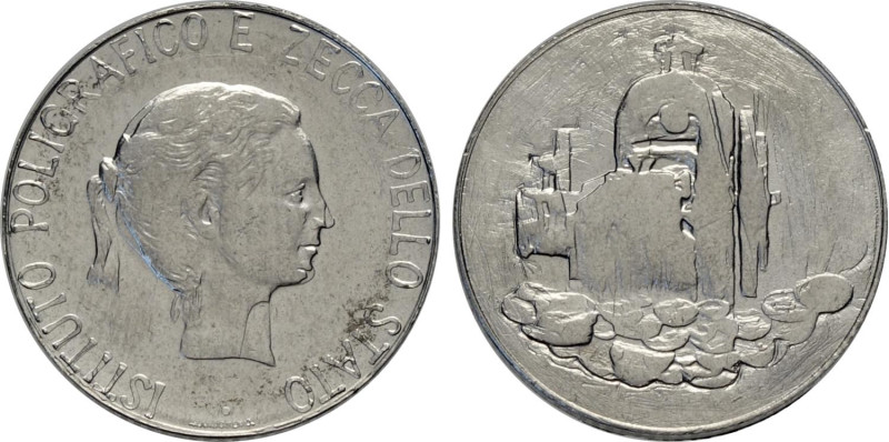 Repubblica Italiana, Monetazione in Lire (1946-2001), Prova tecnica sd in acmoni...
