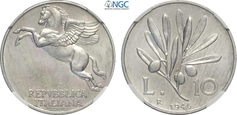 Repubblica Italiana, Monetazione in Lire (1946-2001), 10 Lire 1946, Rara It 29 m...