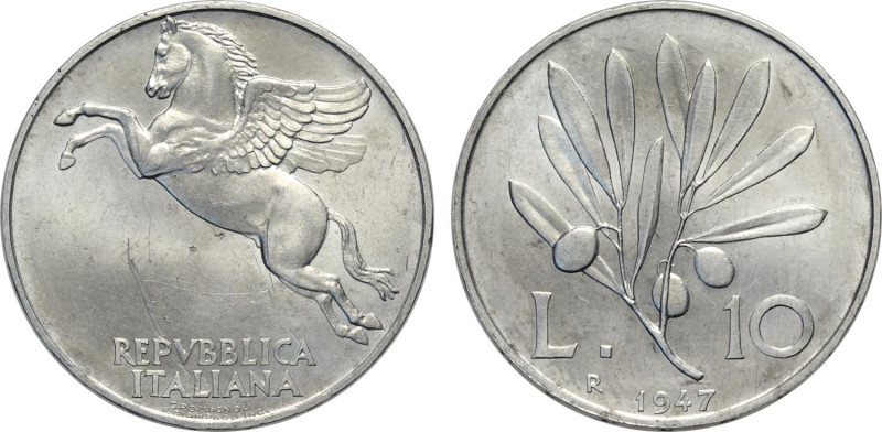 Repubblica Italiana, Monetazione in Lire (1946-2001), 10 Lire 1947, RRR It 29 mm...