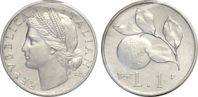 Repubblica Italiana, Monetazione in Lire (1946-2001), Lira 1947, RR It 21,6 mm, 1,25 g, sigillata FDC da E. Tevere