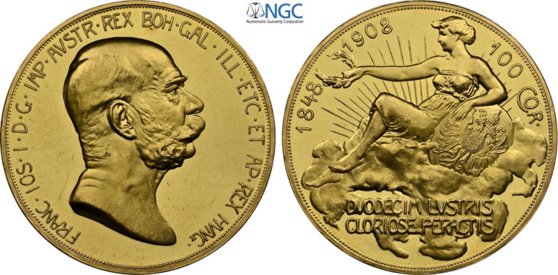 Austria, Franz Joseph I (1848-1916), 100 Corona 1908, Kremnitz, Au 37 mm, 33,87 ...
