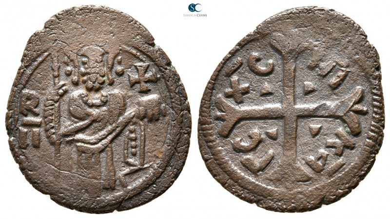 Ruggero II AD 1105-1154. Messina
Follaro Æ

22 mm.,3,10 g.



very fine
