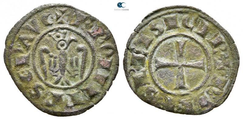 Federico II di Svevia AD 1218-1250. Messina
Denaro BI

17 mm.,0,62 g.



...