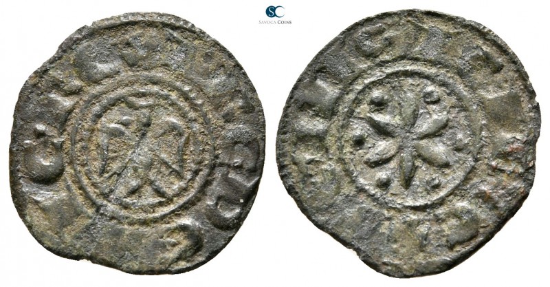 Federico II di Svevia AD 1218-1250. Messina
Denaro BI

15 mm.,0,59 g.



...