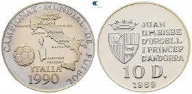 Andorra.  AD 1989. FIFA World Cup Italy 1990. 10 Dinar