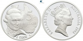 Australia.  AD 1993. James Cook. 5 Dollars