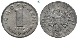 Austria.  AD 1947. Circulation Coin. 1 Groschen
