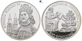 Austria.  AD 2001. Herzog Rudolf IV.. 100 Schilling