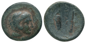 KINGS OF MACEDON. temp. Philip III – Antigonos I Monophthalmos. (Circa 323-310 BC). AE. Uncertain mint in Western Asia Minor. Obv: Head of Herakles ri...