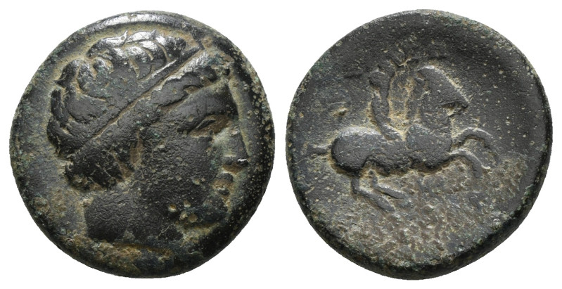 KINGS OF MACEDON. Philip II. (359-336 BC). AE Uncertain mint in Macedon. Obv: He...