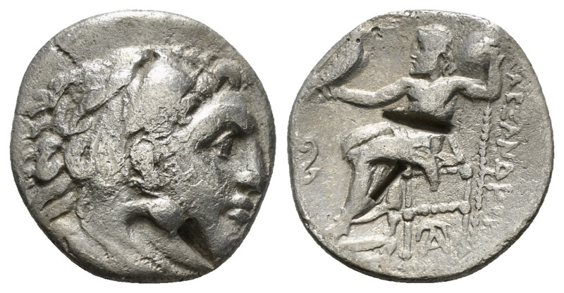 KINGS of MACEDON. Alexander III "the Great" 336-323 BC, Drachm, AR Obv : Head of...
