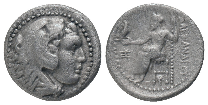 KINGS of MACEDON. Alexander III "the Great" 336-323 BC, Drachm, AR. Kolophon Obv...