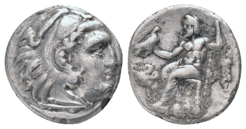 KINGS of MACEDON. Alexander III "the Great" 336-323 BC, Drachm, AR. Lampsakos Ob...