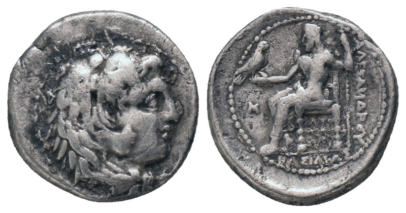 KINGS of MACEDON. Alexander III "the Great" 336-323 BC, AR. Drachm, Obv : Head o...