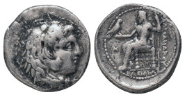 KINGS of MACEDON. Alexander III "the Great" 336-323 BC, AR. Drachm, Obv : Head of Heracles right, wearing lion skin headdress, paws tied before neck....