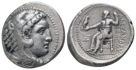 KINGS of MACEDON. Alexander III 'the Great', 336-323 BC. Tetradrachm, Macedonian Mint – "Amphipolis"
Obv: Head of youthful Herakles to right, wearing...