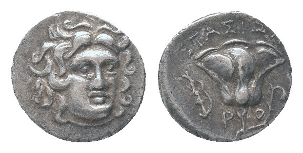 KINGS OF MACEDON. Perseus (179-168 BC). AR. Drachm. Stasion, magistrate.
Obv: H...