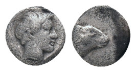 TROAS. Kebren. (387-310 BC). AR. Obol. Obv: Youthful male head right Rev: Ram’s head right. Klein 313. Condition : Good very fine.
Weight : 0.41 g
D...