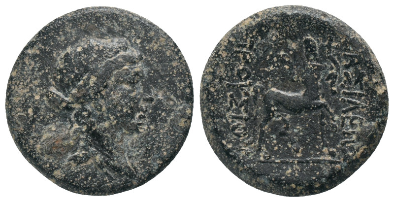 KINGS of BITHYNIA. Prusias II. (182-149 BC). AE.
Obv : Wreathed head of Dionyso...