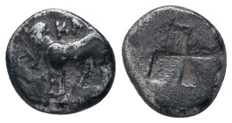 BITHYNIA. Kalchedon. (340-320 BC). AR. Half Siglos. Obv: KAΛ Bull standing left Rev: Quadripartite incuse square. HGC 7, 518 Condition : Good very fin...