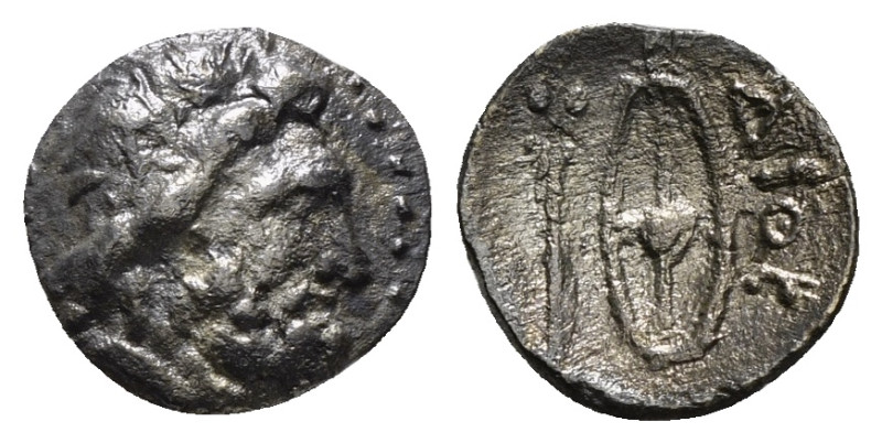 KINGS OF BOSPOROS. Leukon II. (240-220 BC). AR. Diobol. Pantikapaion, struck und...