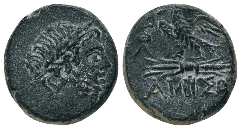 PONTOS. Amisos. (100-85 BC). AE
Obv: Laureate head of Zeus right.
Rev: AMIΣOV....