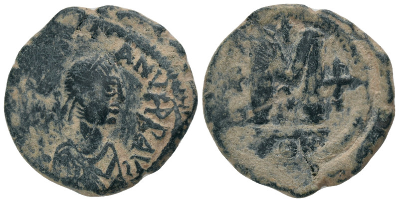 ANASTASIUS I.(491-518).Constantinople.Follis.
Obv : DN ANASTASIVS PP AVG.
Pear...