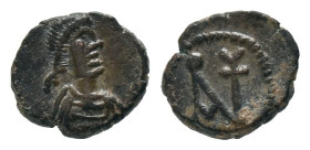 ANASTASIUS (491-518). Nummus. Constantinople.
Obv: Diademed bust right.
Rev: Monogram of Anastasius within wreath.
Sear 13.

Condition: Good very...