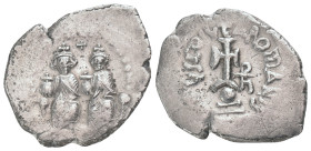 HERACLIUS with HERACLIUS CONSTANTINE.(610-641).Constantinople.Hexagram.
Obv : δδ NN ҺЄRACILЧS ЄT ҺЄRA CONST.
Heraclius and Heraclius Constantine sea...